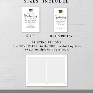 Graduation invitation template printable Editable Electronic graduation invite Grad announcement Class of 2024 College graduation Templett image 3