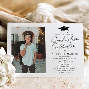 Graduation celebration invitation template Modern grad invite with photo Class of 2026 Download MyGrdt31 image 8