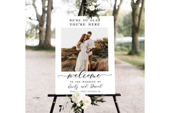 Printable Wedding Reception Signs Personalised Wedding Welcome Sign