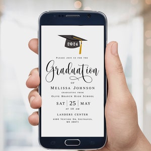 Graduation invitation template printable Editable Electronic graduation invite Grad announcement Class of 2024 College graduation Templett image 7