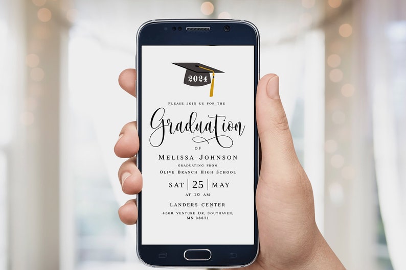 Graduation invitation template printable Editable Electronic graduation invite Grad announcement Class of 2024 College graduation Templett image 7