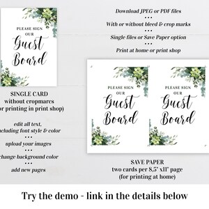Please Sign Our Guest Board Sign Editable Wedding Sign Template Wedding ...