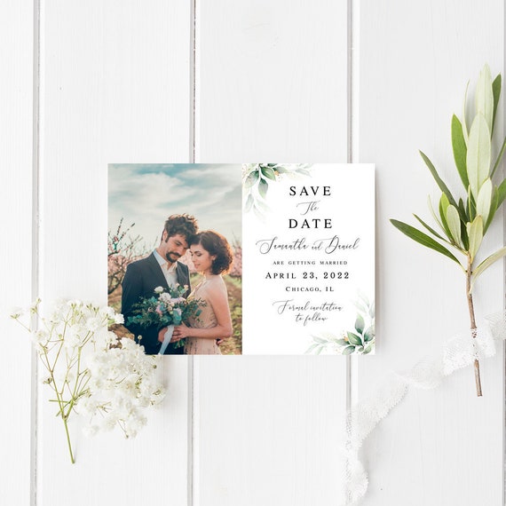 Photo Save the Date Editable Template Printable Engagement - Etsy