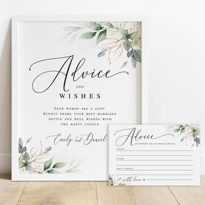 Blattgold Hochzeit Hochzeits-Ratschlagskarten Vorlage für die Braut & Bräutigam Gute-Laune-Wunschkarten Download Templett AGFW-1