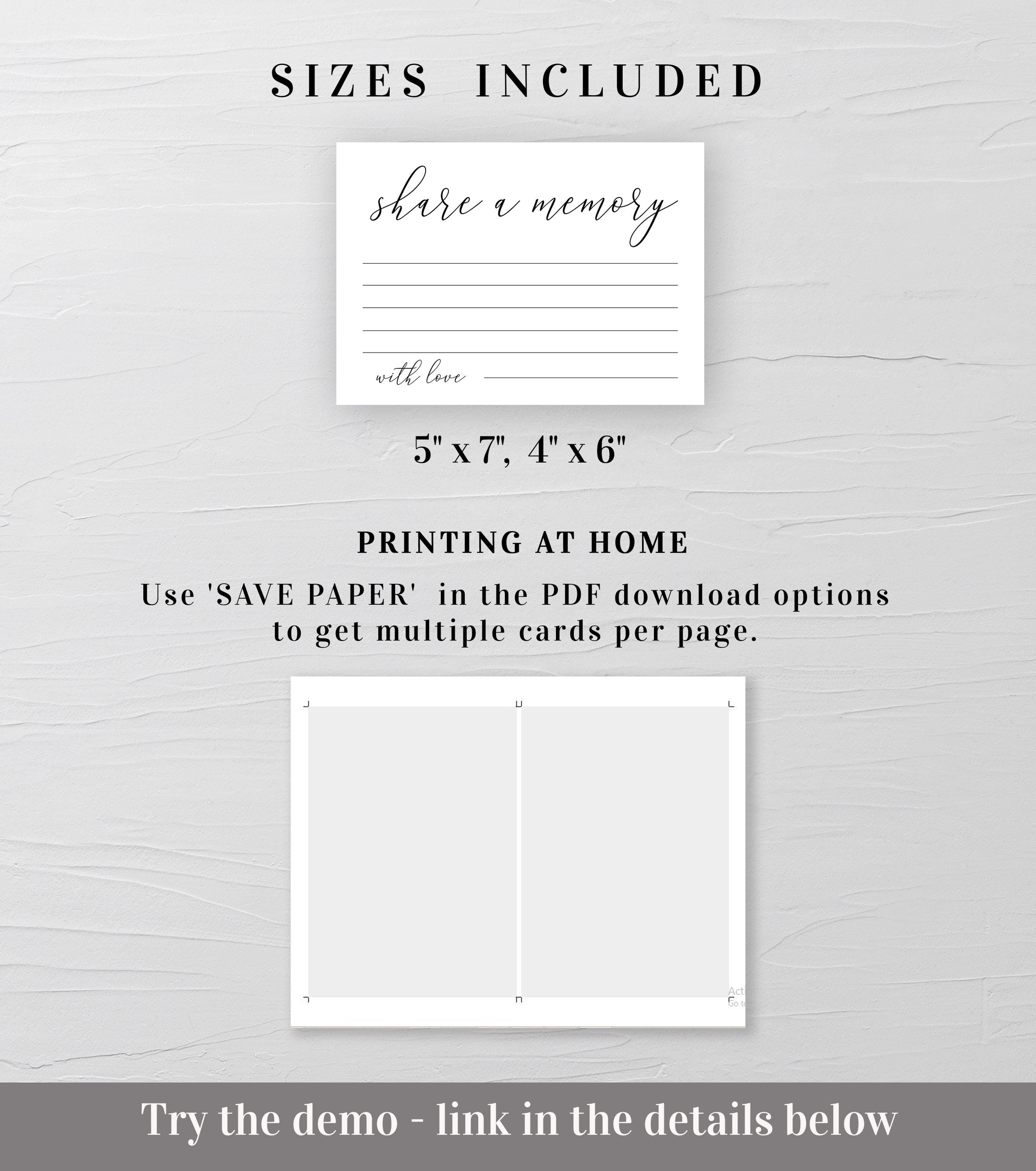 Printable Memory Card For Computer Share a Memory Card Template Editable Memory Card Printable Cards for ...