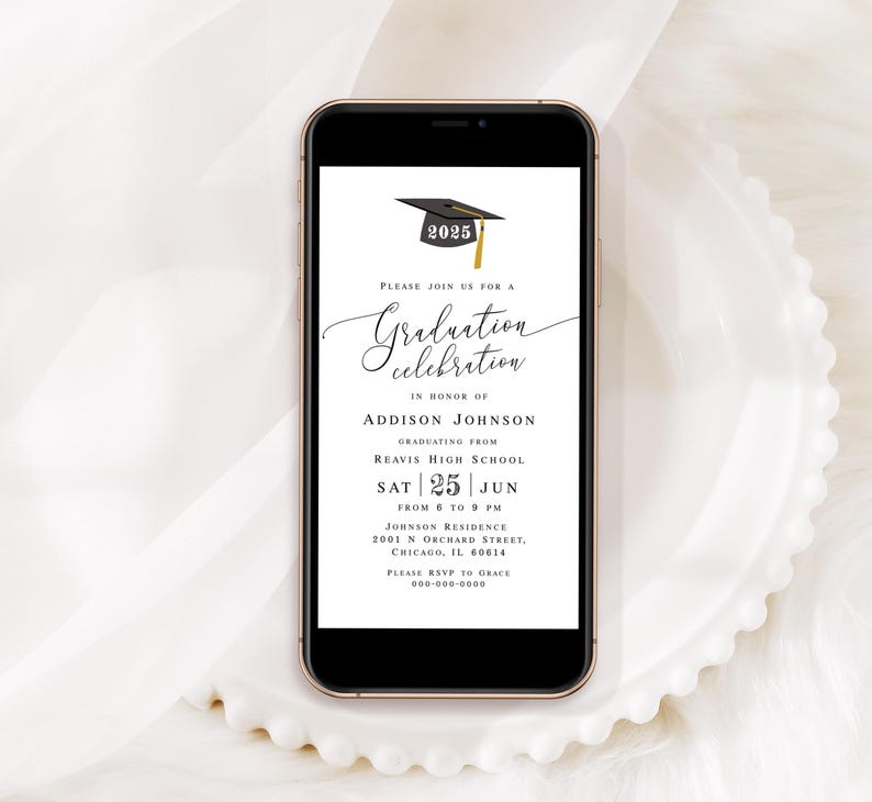 Electronic graduation invitation template Grad celebration e-invite Class of 2026 Digital download Templett MyGrdt31 image 8