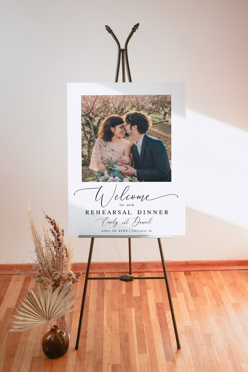Wedding rehearsal dinner welcome sign Customizable template with photo Reception poster Download Templett wpalf-a91 image 7