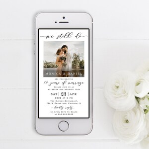 Photo We Still Do invitation Editable template Text message invite Renewal of vows Electronic Digital Phone Download Templett LCF-WC21 image 7