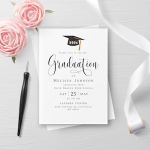 Graduation invitation template printable Editable Electronic graduation invite Grad announcement Class of 2024 College graduation Templett image 2