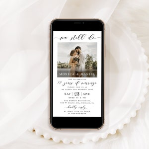 Photo We Still Do invitation Editable template Text message invite Renewal of vows Electronic Digital Phone Download Templett LCF-WC21 image 8