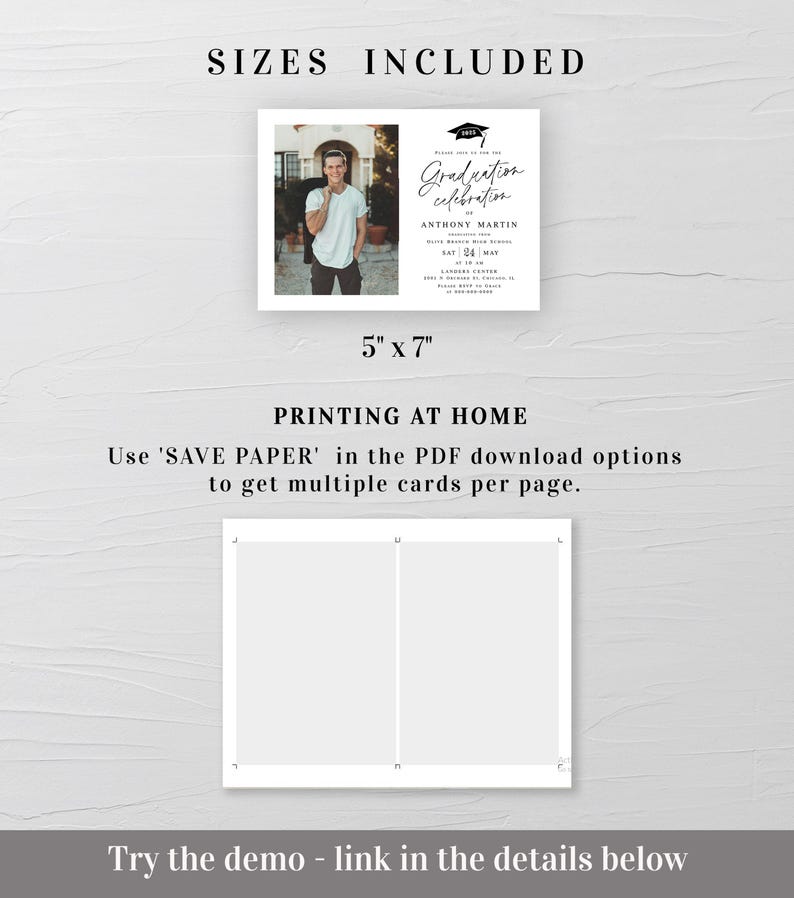Graduation celebration invitation template Modern grad invite with photo Class of 2026 Download MyGrdt31 image 3