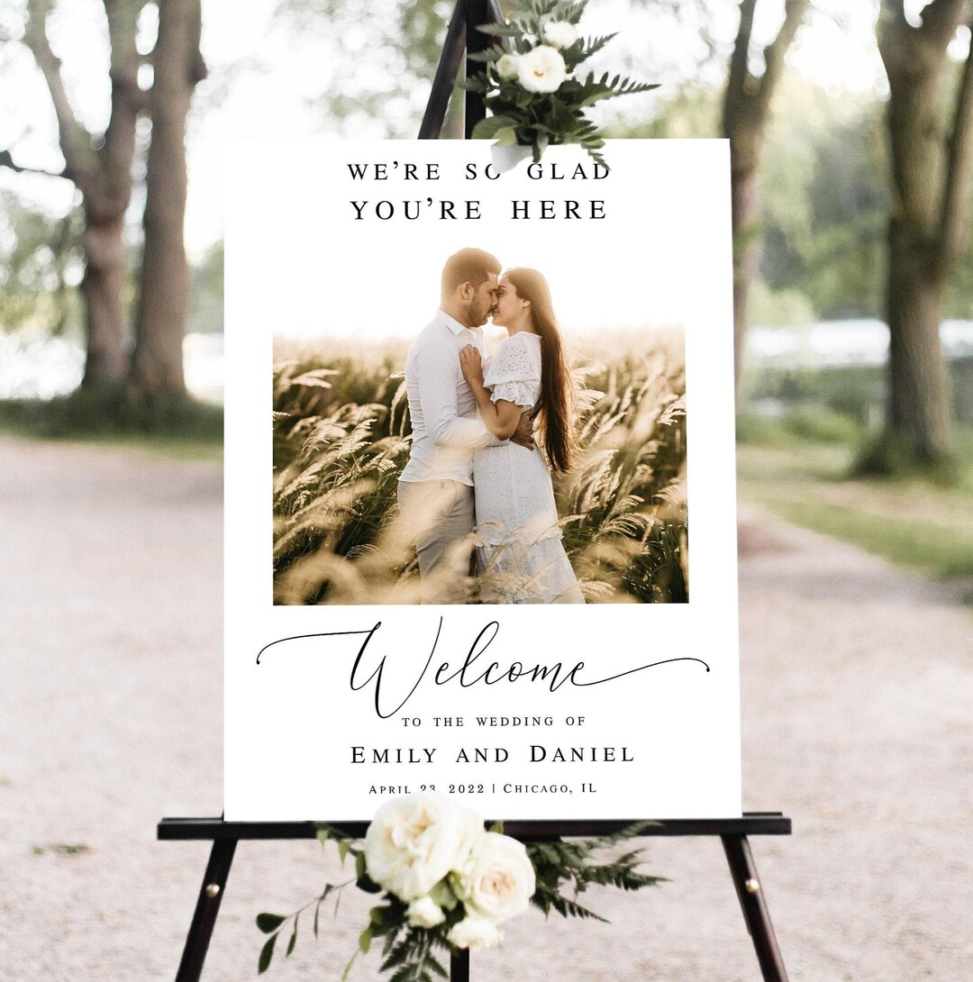 Modern Wedding Welcome Sign Template Customizable Sign With Photo ...