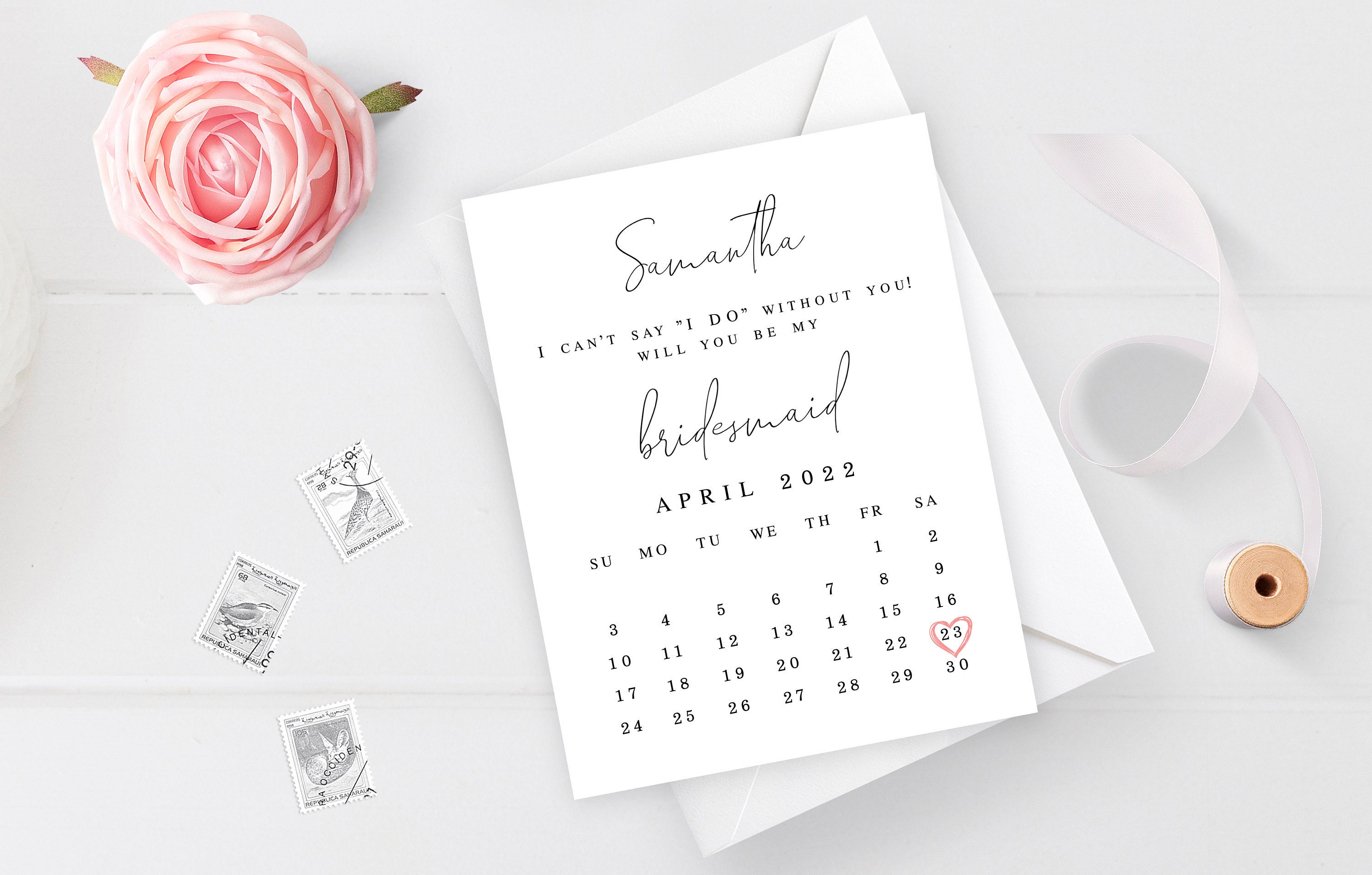 Calendar Bridesmaid Proposal Card Fully Editable Template Will - Etsy  Australia