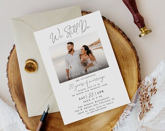 We still do invitation template Editable invite with photo Renewal of vows Wedding invite Printable Digital DIY Download Templett #swc18