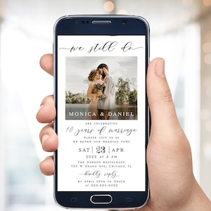 Photo We Still Do invitation Editable template Text message invite Renewal of vows Electronic Digital Phone Download Templett LCF-WC21 image 6