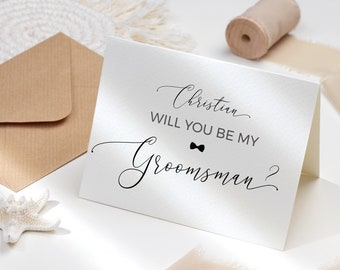Will you be my groomsman card Fully editable template Wedding proposal card printable Folded Digital DIY Download Templett #swc19
