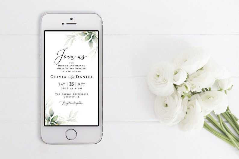 Electronic wedding invitation template Fully editable Text | Etsy