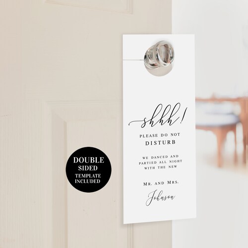 Printable Door Hanger Wedding Sign Double Sided Shhh Do Not - Etsy