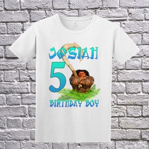 Custom Moana Birthday Shirt, Birthday T-Shirt, Custom Moana Shirt, Personalized Moana Apparel, Moana Shirt, Maui Shirt, Moana Birthday Party image 6