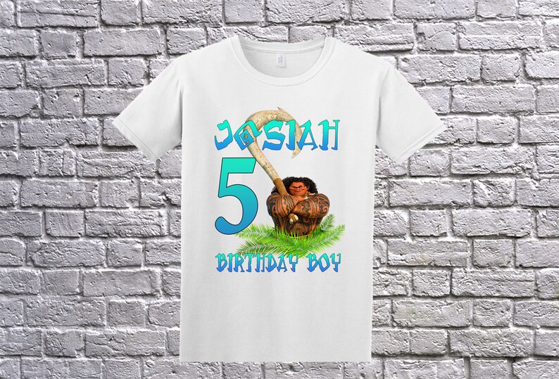 Custom Moana Birthday Shirt, Birthday T-Shirt, Custom Moana Shirt, Personalized Moana Apparel, Moana Shirt, Maui Shirt, Moana Birthday Party image 6