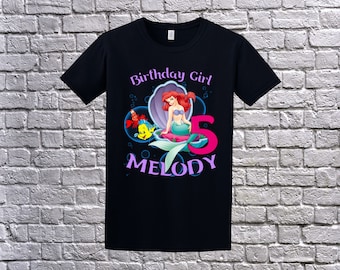 The little mermaid Shirt, the little mermaid birthday shirt, the little mermaid birthday party, Little mermaid family shirts, Ariel birthday