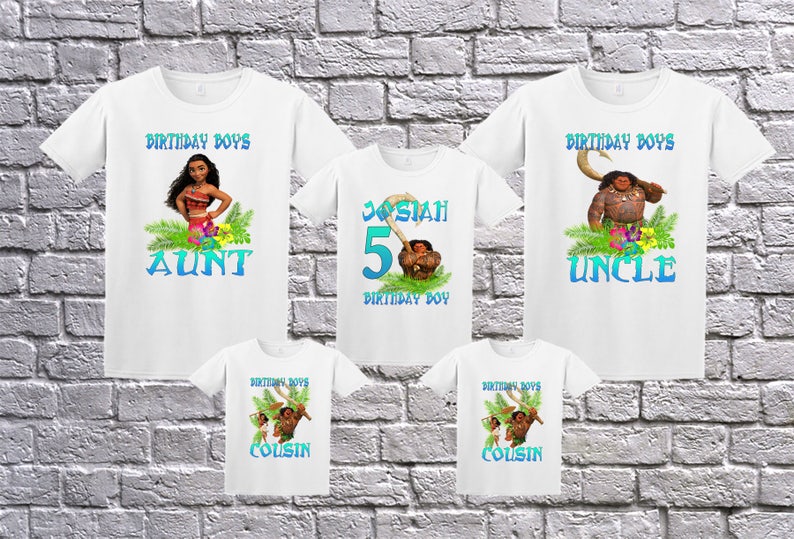 Custom Moana Birthday Shirt, Birthday T-Shirt, Custom Moana Shirt, Personalized Moana Apparel, Moana Shirt, Maui Shirt, Moana Birthday Party image 9