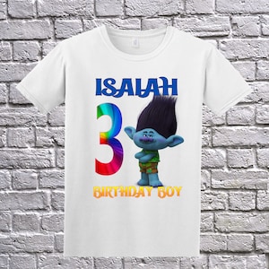 Branch Birthday Shirt, Trolls Birthday T-Shit, Custom Trolls Shirt, Personalized Trolls Apparel, Birthday Troll Shirt, Trolls Birthday Party