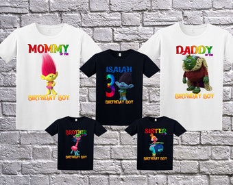 Branch Birthday Shirt, Trolls Birthday T-Shirt, Custom Trolls Shirt Personalized Trolls Apparel, Birthday Troll Shirt, Trolls Birthday Party