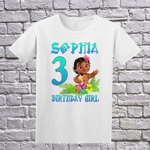 Custom Moana Birthday Shirt, Birthday T-Shirt, Custom Moana Shirt, Personalized Moana Apparel, Moana Shirt, Maui Shirt, Moana Birthday Party image 3