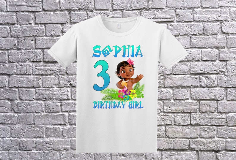 Custom Moana Birthday Shirt, Birthday T-Shirt, Custom Moana Shirt, Personalized Moana Apparel, Moana Shirt, Maui Shirt, Moana Birthday Party image 3