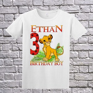 Lion King Birthday Shirt, Custom Lion King Shirt, Personalized Lion King Apparel, Lion King Name Age, Lion King Birthday Theme Party