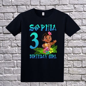 Custom Moana Birthday Shirt, Birthday T-Shirt, Custom Moana Shirt, Personalized Moana Apparel, Moana Shirt, Maui Shirt, Moana Birthday Party image 4