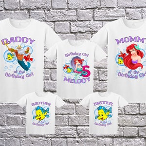 The little mermaid shirt, the little mermaid birthday party, Little mermaid Ariel, the little mermaid  Birthday Shirt, Little mermaid family