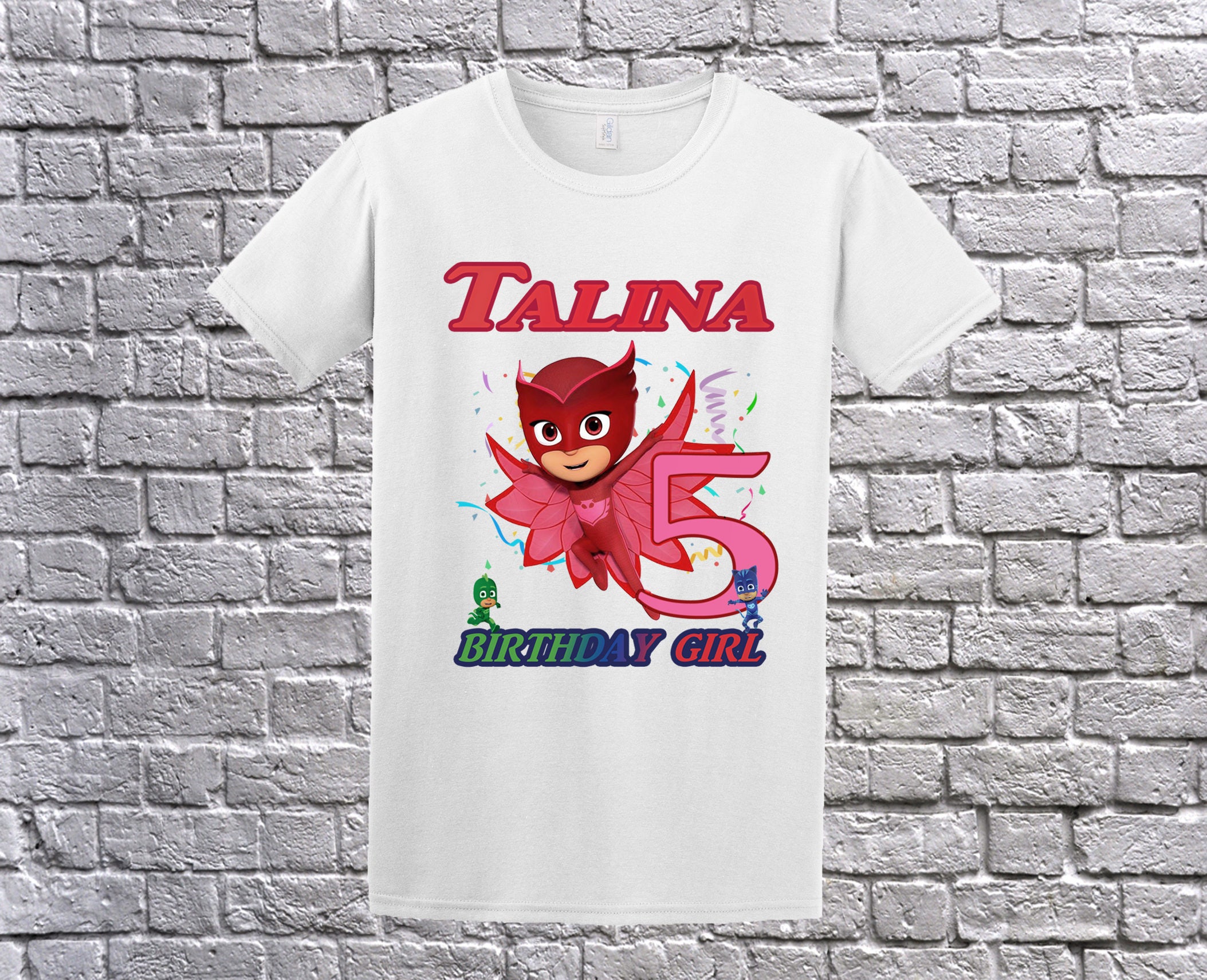 PJ masks Shirt for Girls Birthday theme party PJ masks PJ Etsy