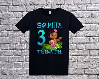 Moana Birthday Shirt, Custom Birthday T-Shit, Custom Moana Shirt, Personalized Moana Apparel, Moana Shirt, Maui Shirt, Moana Birthday Party