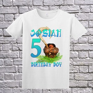 Maui Birthday T-Shirt, Custom Birthday T-Shit, Custom Moana Shirt, Personalized Moana Apparel, Moana Shirt, Maui Shirt, Moana Birthday Party