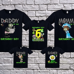Plants vs zombies family Shirts, plants vs zombies personalized shirts, plants vs zombies customized shirts,  plants vs zombies theme party