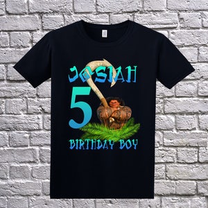 Custom Moana Birthday Shirt, Birthday T-Shirt, Custom Moana Shirt, Personalized Moana Apparel, Moana Shirt, Maui Shirt, Moana Birthday Party image 8