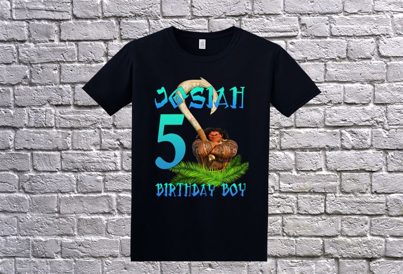 Custom Moana Birthday Shirt, Birthday T-Shirt, Custom Moana Shirt, Personalized Moana Apparel, Moana Shirt, Maui Shirt, Moana Birthday Party image 8