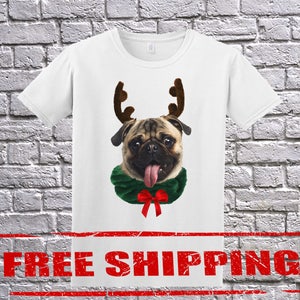 Family Funny Pug Ugly Christmas White Long Sleeve and T-shirt, Pug Funny Christmas shirt, PUG Longsleeve, Pug Sweater, Pug Christmas image 3