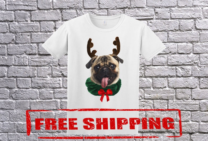 Family Funny Pug Ugly Christmas White Long Sleeve and T-shirt, Pug Funny Christmas shirt, PUG Longsleeve, Pug Sweater, Pug Christmas image 3