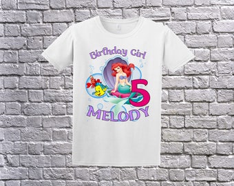 The little mermaid birthday Shirt, the little mermaid,Ariel birthday party, Little mermaid family shirts, Ariel birthday theme,  Ariel