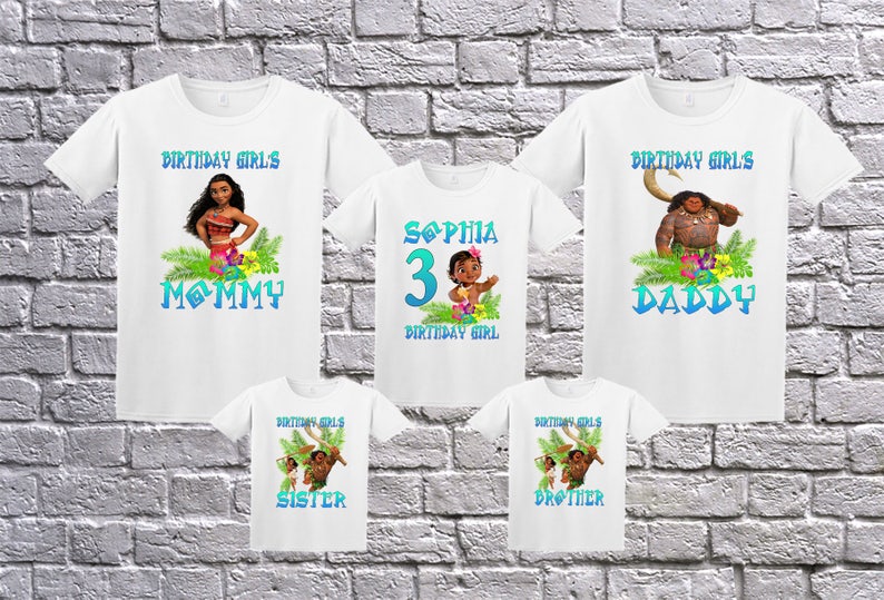 Custom Moana Birthday Shirt, Birthday T-Shirt, Custom Moana Shirt, Personalized Moana Apparel, Moana Shirt, Maui Shirt, Moana Birthday Party image 5