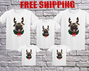 Family Funny Pug Ugly Christmas White Long Sleeve and T-shirt, Pug Funny Christmas shirt, PUG Longsleeve, Pug Sweater, Pug Christmas