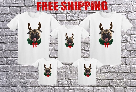 Kleding Unisex kinderkleding Sweaters Pug Sweater Pug Funny Christmas shirt Family Funny Pug Ugly Christmas White Long Sleeve and T-shirt Pug Christmas PUG Longsleeve 