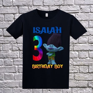 Branch Birthday Shirt, Trolls Birthday T-Shit, Custom Trolls Shirt, Personalized Trolls Apparel, Birthday Troll Shirt, Trolls Birthday Party