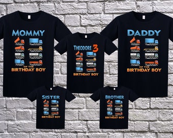 Trucks birthday shirt, Trucks custom t-shirt, Trucks Personalized tshirt, Trucks family matching birthday shirts, Trucks custom name age