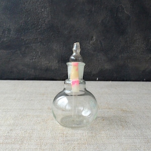 Clear glass tiny dropper bottle Small measuring bottle with lid Miniature medical bottle Pharmacy jar Display bottle Science lab decor
