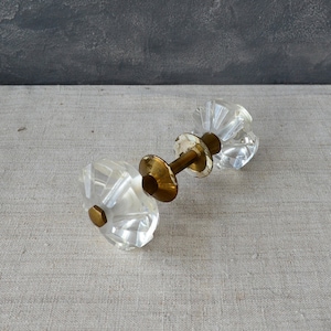 Pomolo per porta rotondo in vetro trasparente e ottone Maniglie per porte in metallo Maniglia per porta Maniglia decorativa in vetro scanalato Architettura casa Recupero