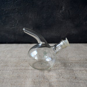 Clear glass bottle with stopper Small measuring dropper Laboratory flask dropper Laboratory glassware Pharmacy bottle Apothecary decor
